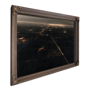 Aerial Night View Of Lit Grid Plains by Bella Frye