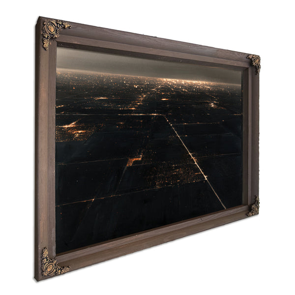 Aerial Night View Of Lit Grid Plains by Bella Frye