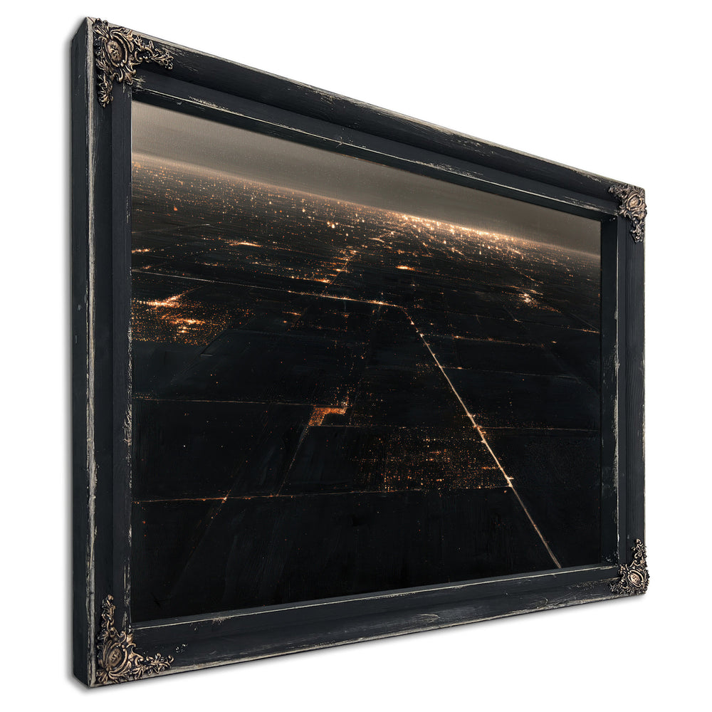 Aerial Night View Of Lit Grid Plains by Bella Frye