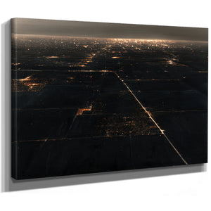 Aerial Night View Of Lit Grid Plains by Bella Frye