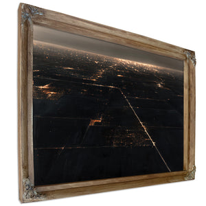 Aerial Night View Of Lit Grid Plains by Bella Frye
