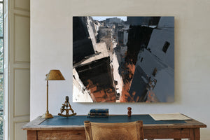 Aerial Urban Alley Dense City Buildings by Bella Frye