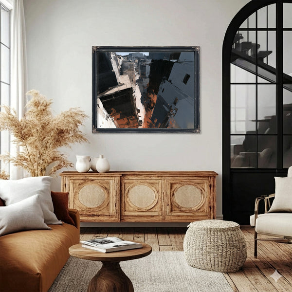 Aerial Urban Alley Dense City Buildings by Bella Frye