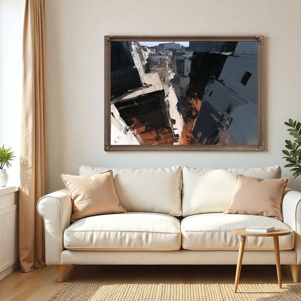 Aerial Urban Alley Dense City Buildings by Bella Frye