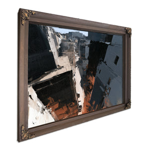 Aerial Urban Alley Dense City Buildings by Bella Frye