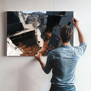 Aerial Urban Alley Dense City Buildings by Bella Frye