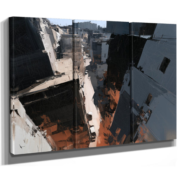 Aerial Urban Alley Dense City Buildings by Bella Frye