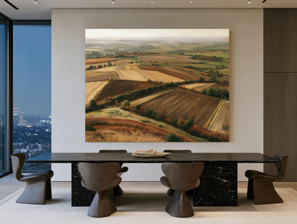 Aerial View Autumn Farmland Rolling Hills by Bella Frye