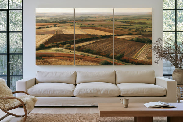 Aerial View Autumn Farmland Rolling Hills by Bella Frye