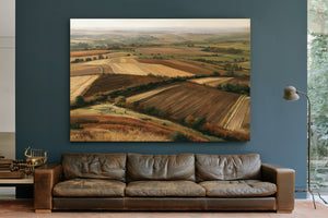 Aerial View Autumn Farmland Rolling Hills by Bella Frye
