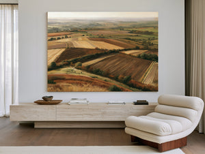 Aerial View Autumn Farmland Rolling Hills by Bella Frye