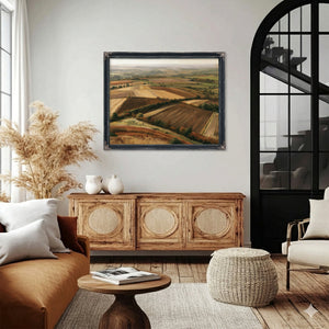 Aerial View Autumn Farmland Rolling Hills by Bella Frye