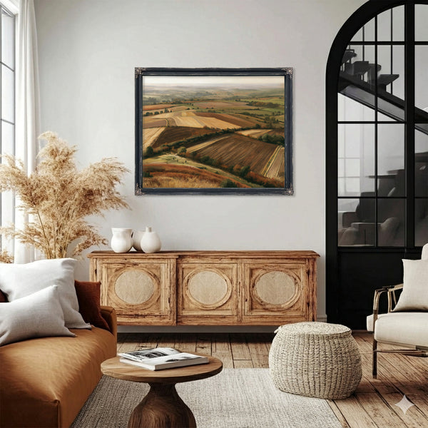 Aerial View Autumn Farmland Rolling Hills by Bella Frye
