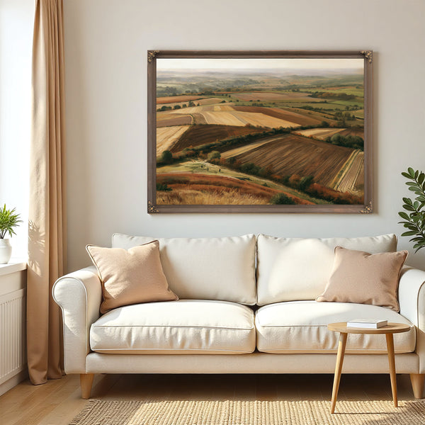 Aerial View Autumn Farmland Rolling Hills by Bella Frye