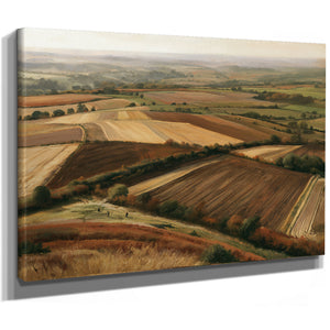 Aerial View Autumn Farmland Rolling Hills by Bella Frye