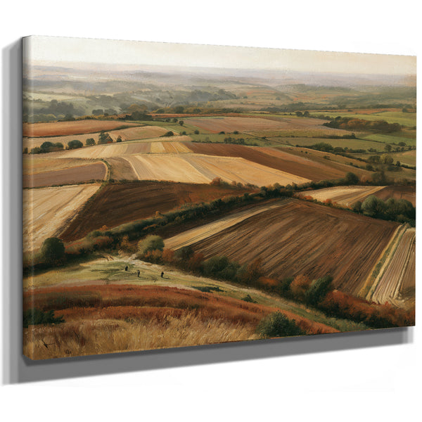 Aerial View Autumn Farmland Rolling Hills by Bella Frye