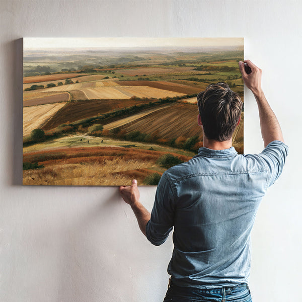 Aerial View Autumn Farmland Rolling Hills by Bella Frye