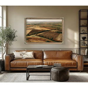 Aerial View Autumn Farmland Rolling Hills by Bella Frye