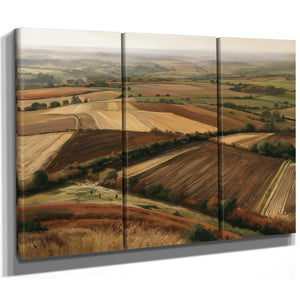 Aerial View Autumn Farmland Rolling Hills by Bella Frye