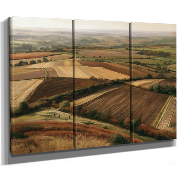 Aerial View Autumn Farmland Rolling Hills by Bella Frye