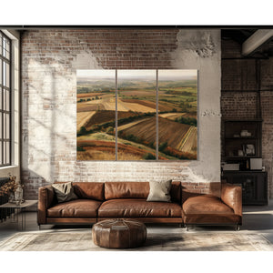 Aerial View Autumn Farmland Rolling Hills by Bella Frye