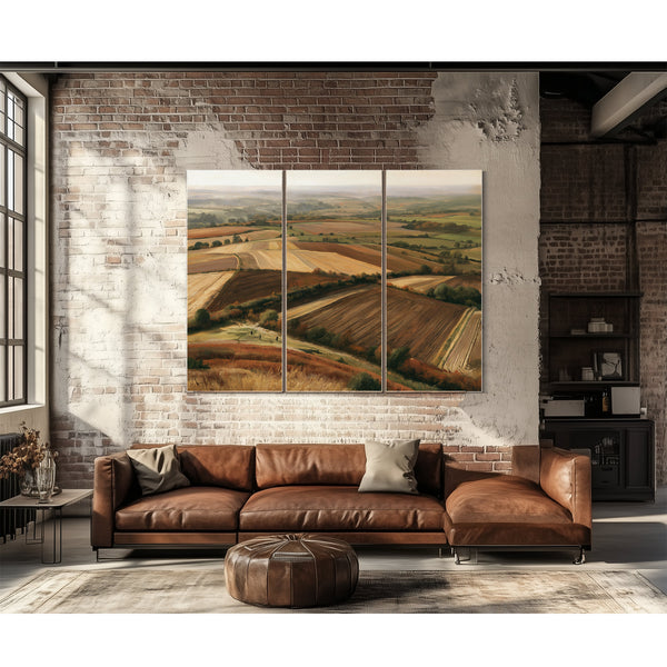 Aerial View Autumn Farmland Rolling Hills by Bella Frye