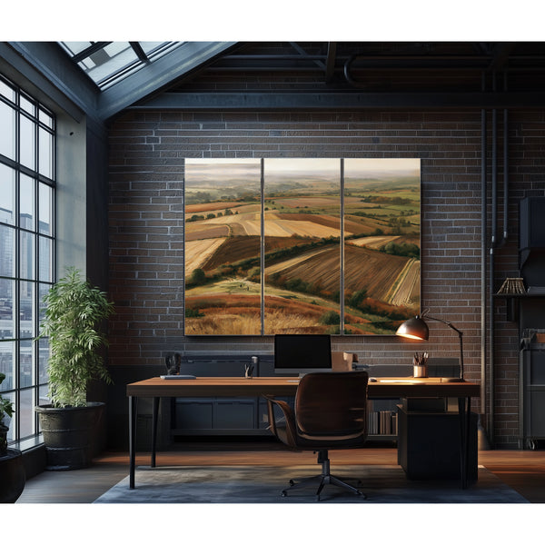Aerial View Autumn Farmland Rolling Hills by Bella Frye