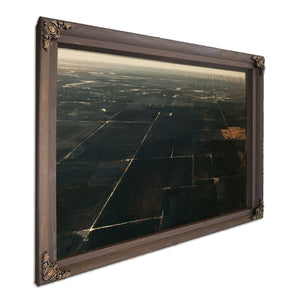Aerial View Dark Farmland At Dusk by Bella Frye