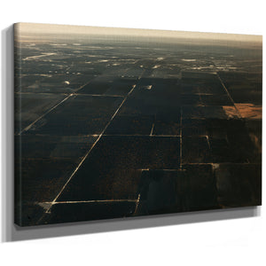 Aerial View Dark Farmland At Dusk by Bella Frye
