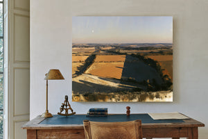 Aerial View Farmland Fields Afternoon Shadow by Bella Frye