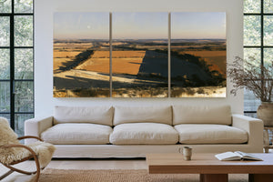 Aerial View Farmland Fields Afternoon Shadow by Bella Frye