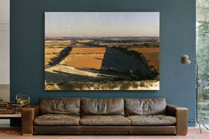 Aerial View Farmland Fields Afternoon Shadow by Bella Frye