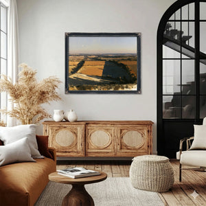 Aerial View Farmland Fields Afternoon Shadow by Bella Frye