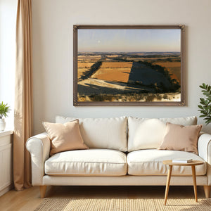 Aerial View Farmland Fields Afternoon Shadow by Bella Frye