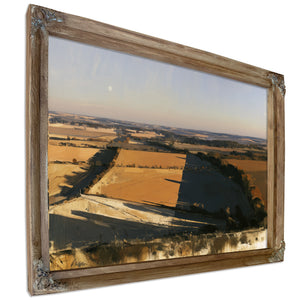 Aerial View Farmland Fields Afternoon Shadow by Bella Frye