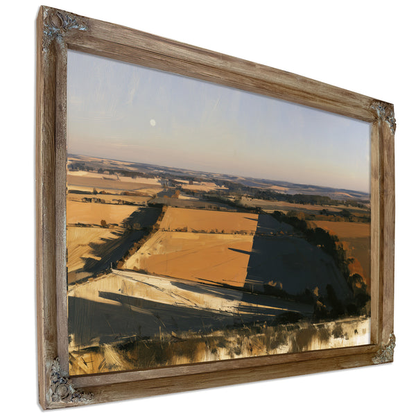 Aerial View Farmland Fields Afternoon Shadow by Bella Frye