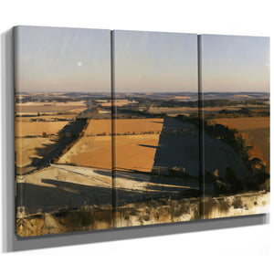 Aerial View Farmland Fields Afternoon Shadow by Bella Frye