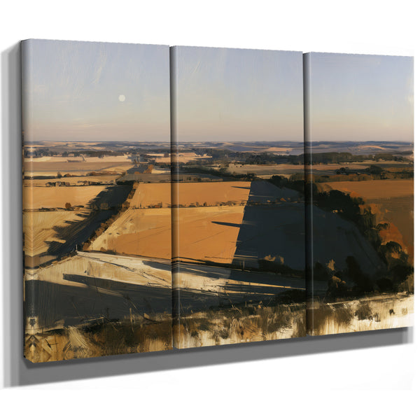 Aerial View Farmland Fields Afternoon Shadow by Bella Frye