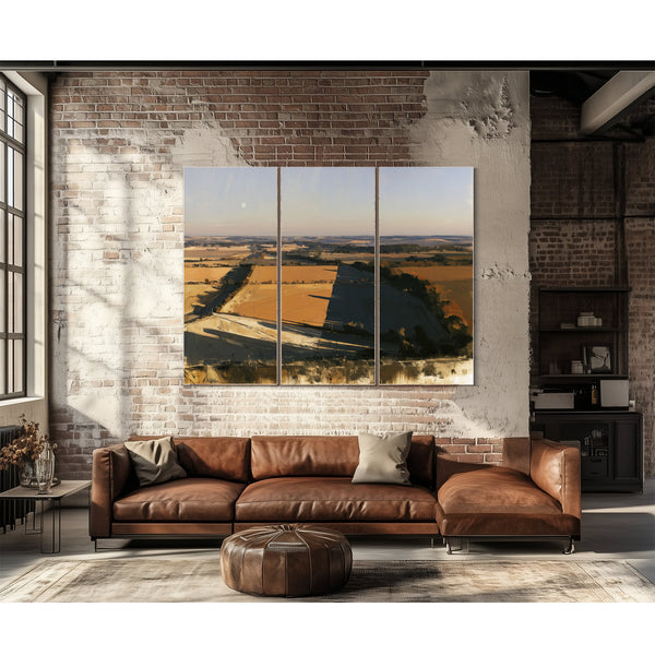 Aerial View Farmland Fields Afternoon Shadow by Bella Frye