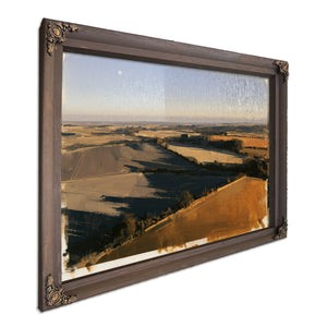 Aerial View Of Farmland At Golden Hour by Bella Frye