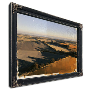 Aerial View Of Farmland At Golden Hour by Bella Frye