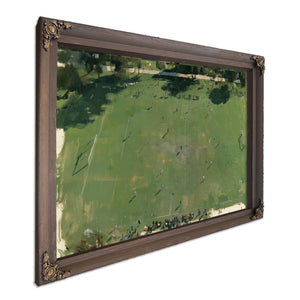 Aerial View Green Soccer Field With Players by Bella Frye