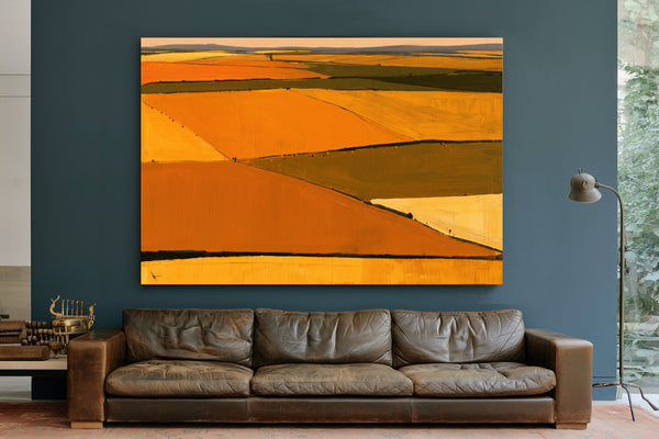 Aerial View Of Harvest Fields At Dusk by Bella Frye