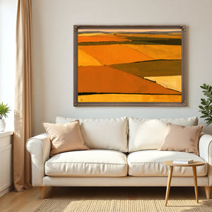 Aerial View Of Harvest Fields At Dusk by Bella Frye