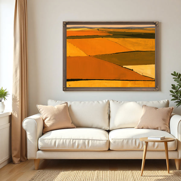 Aerial View Of Harvest Fields At Dusk by Bella Frye
