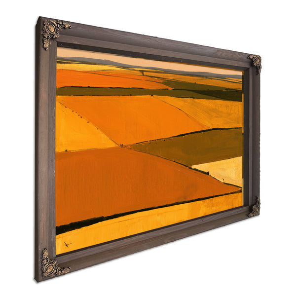 Aerial View Of Harvest Fields At Dusk by Bella Frye