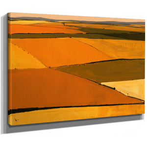 Aerial View Of Harvest Fields At Dusk by Bella Frye
