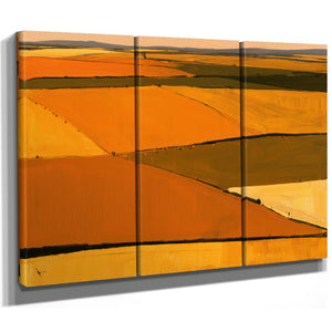 Aerial View Of Harvest Fields At Dusk by Bella Frye