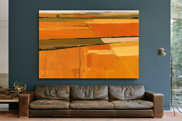 Aerial View Of Harvested Farm Fields by Bella Frye