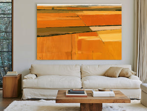 Aerial View Of Harvested Farm Fields by Bella Frye